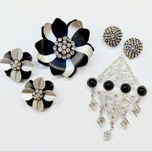 Vintage Sarah Coventry Brooch + Brooch Set + Rhinestone Earrings
